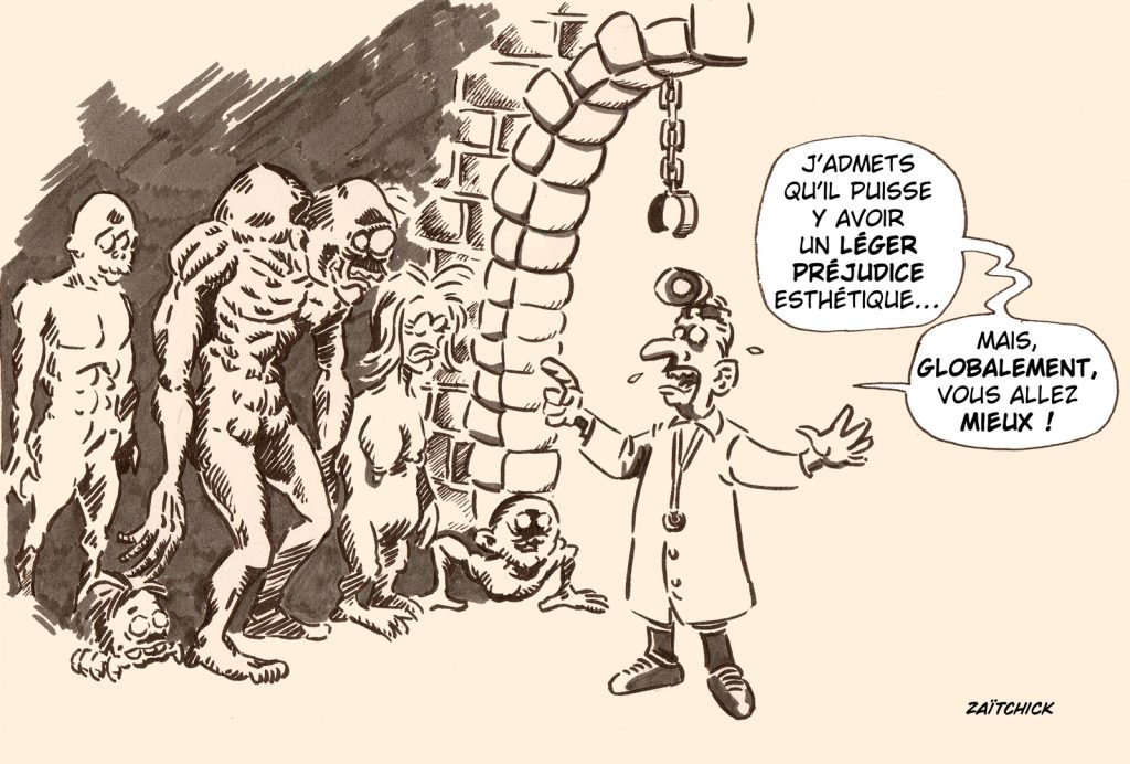 dessin presse humour bilan image drôle Emmanuel Macron
