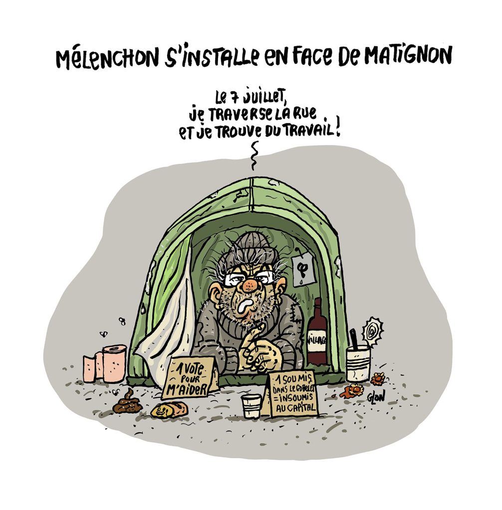 dessin presse humour élections législatives image drôle Jean-Luc Mélenchon