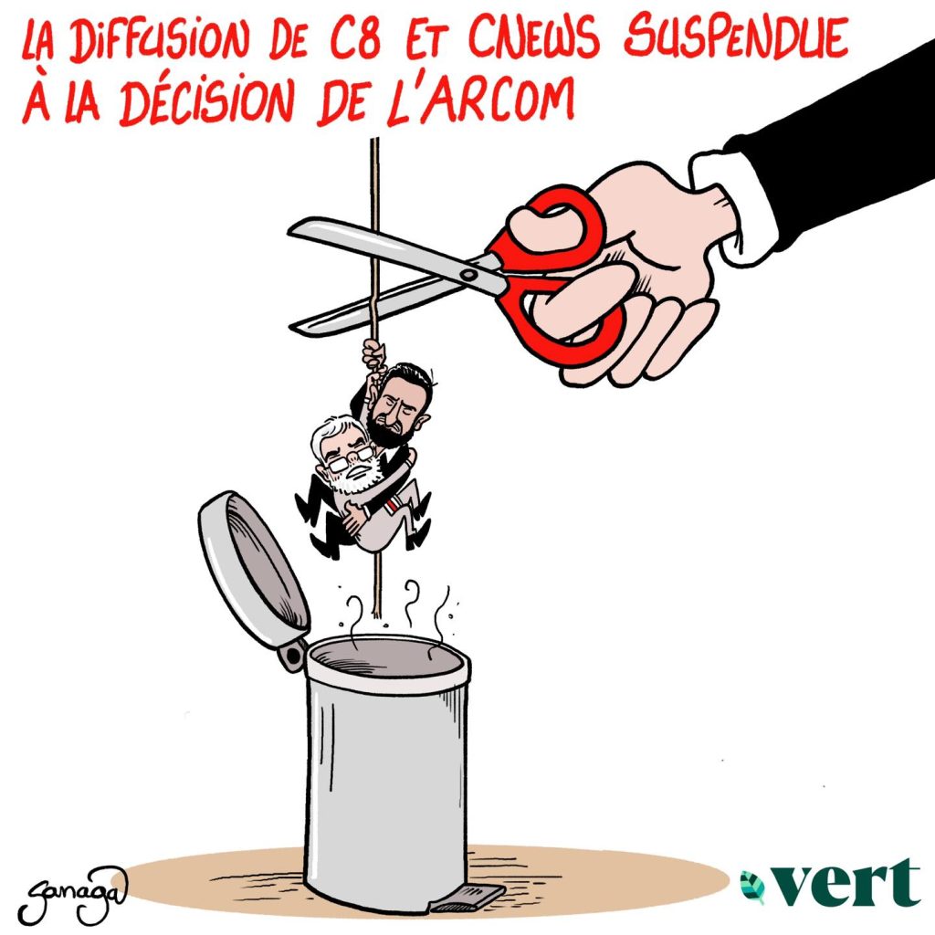 dessin presse humour Arcom image drôle C8 CNews