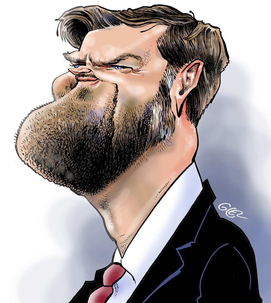 dessin presse humour J. D. Vance image drôle présidentielle américaine