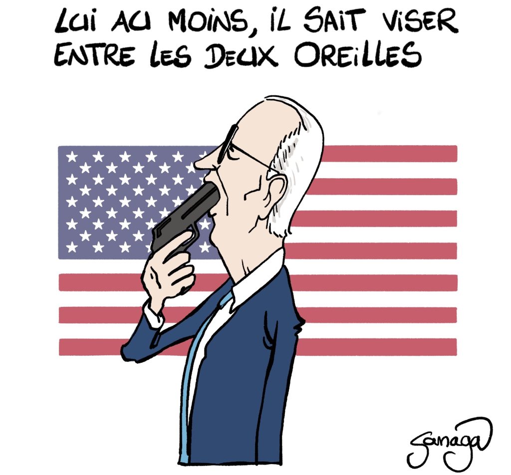 dessin presse humour retrait Joe Biden image drôle présidentielle américaine