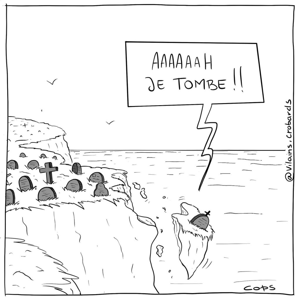 gag image drôle cimetière dessin blague humour tombe chute