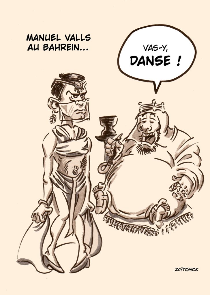 dessin presse humour Manuel Valls image drôle Bahreïn