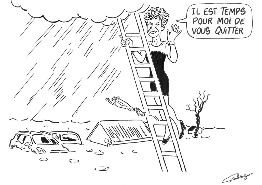 dessin presse humour inondations Ille-et-Vilaine image drôle décès Catherine Laborde