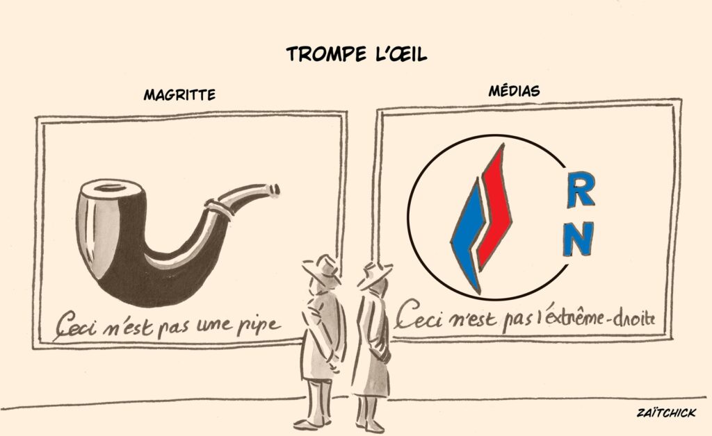 dessin presse humour médias Rassemblement National image drôle extrême-droite