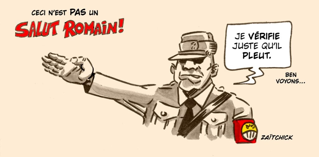 dessin presse humour salut romain image drôle Elon Musk