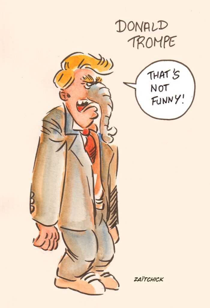 dessin presse humour Donald Trump image drôle Donald Trompe