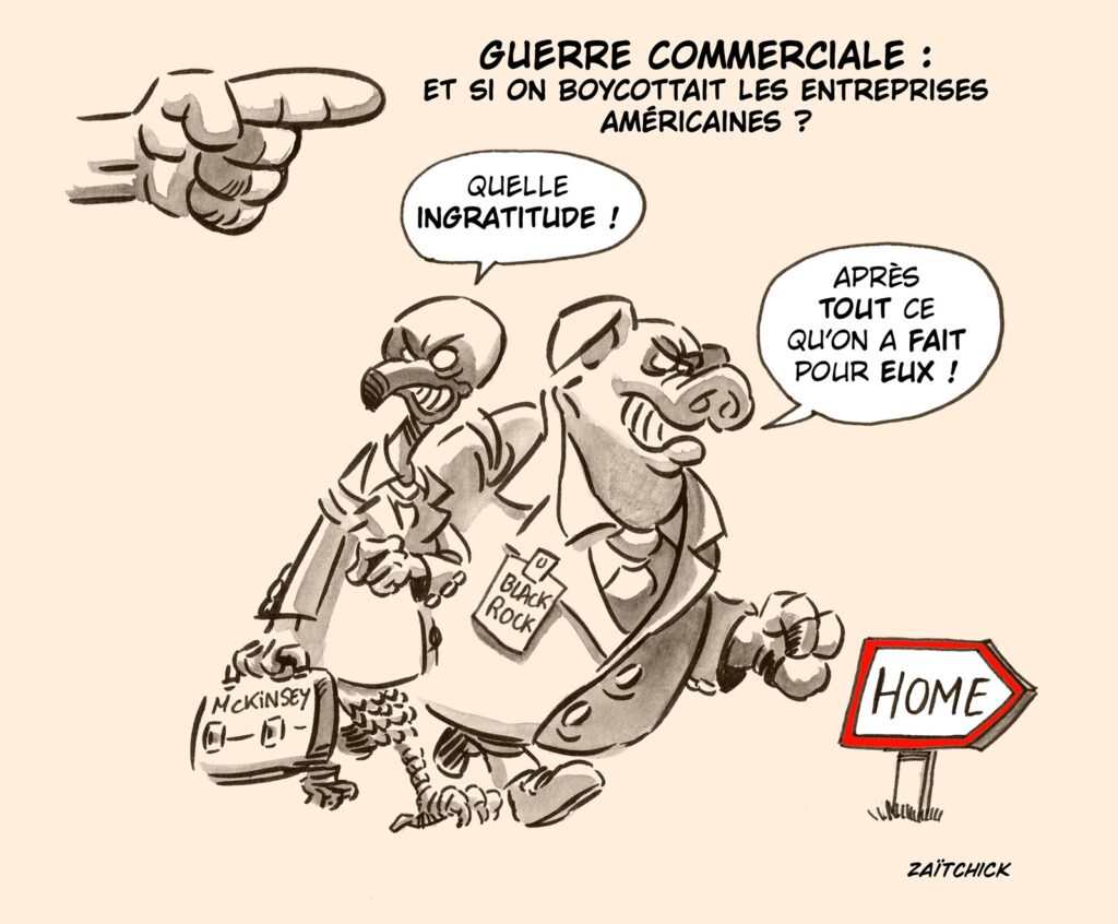 dessin presse humour guerre commerciale image drôle États-Unis McKinsey