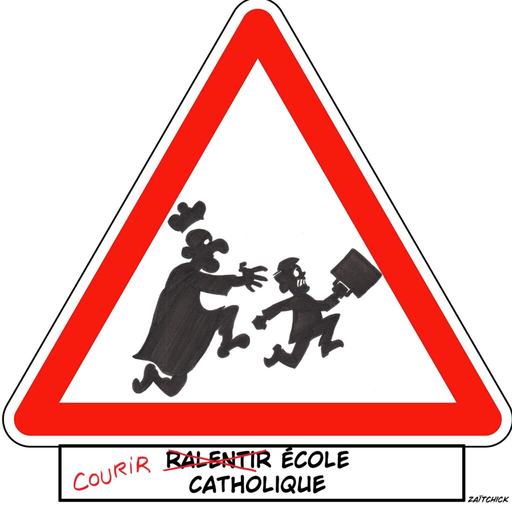 dessin presse humour école catholique image drôle affaire Bétharram