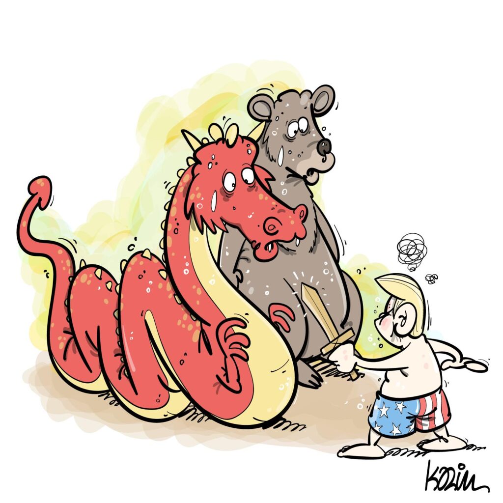 dessin presse humour Donald Trump image drôle Chine Russie