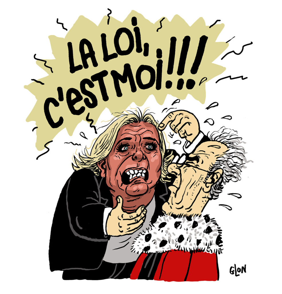 dessin presse humour Marine Le Pen image drôle condamnation