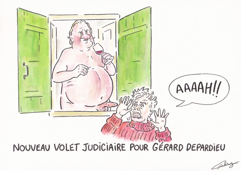 dessin presse humour Gérard Depardieu image drôle Les volets verts