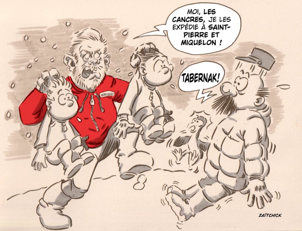 dessin presse humour Laurent Wauquiez image drôle OQTF Saint-Pierre-et-Miquelon