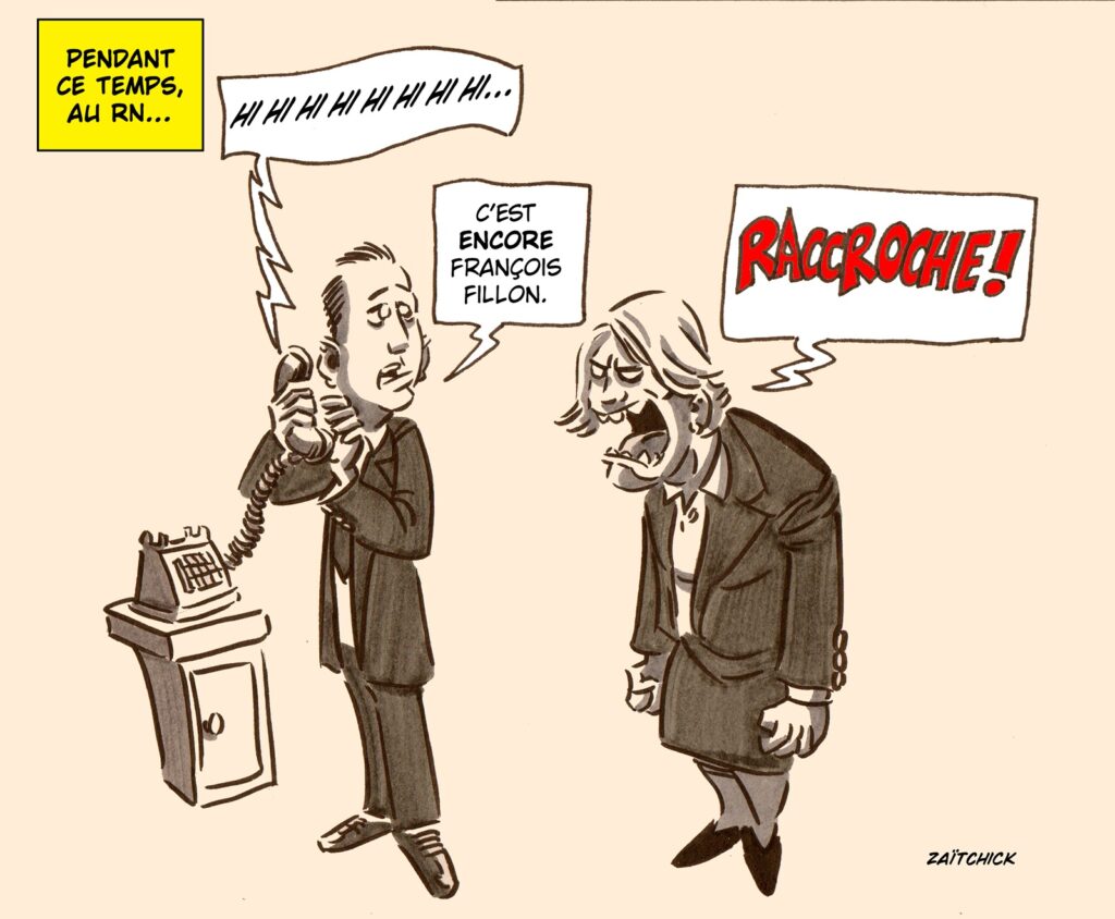 dessin presse humour Jordan Bardella Marine Le Pen image drôle inéligibilité