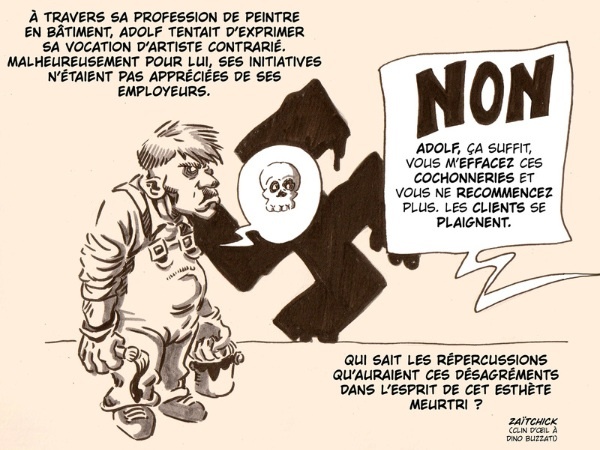 dessin presse humour vocation artistique image drôle Hitler