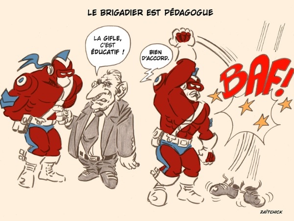image drôle Le Brigadier François Bayrou pédagogie gifle