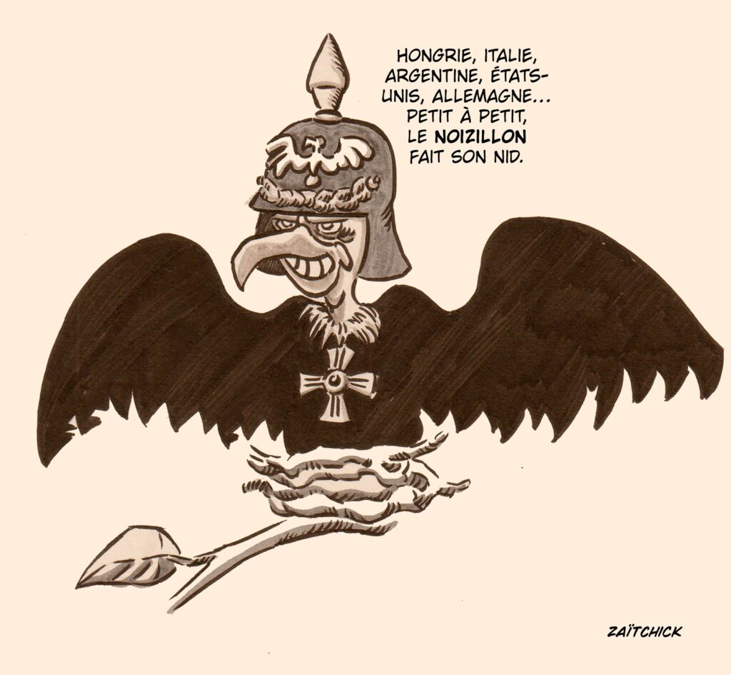 dessin presse humour aigle nazi image drôle montée des extrêmes