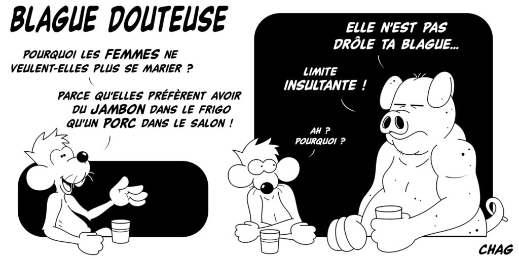 dessin humoristique femme mariage image drôle gros porcs