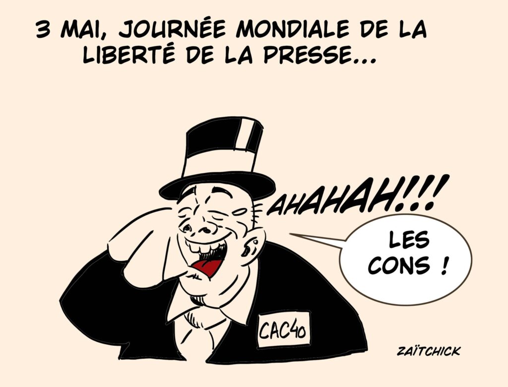 dessin presse humour journée liberté presse image drôle CAC 40
