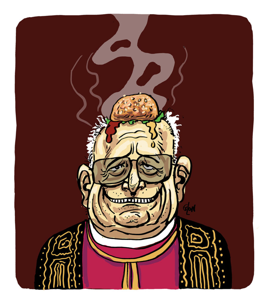 dessin presse humour cardinal Robert Francis Prevost image drôle Pape Léon XIV