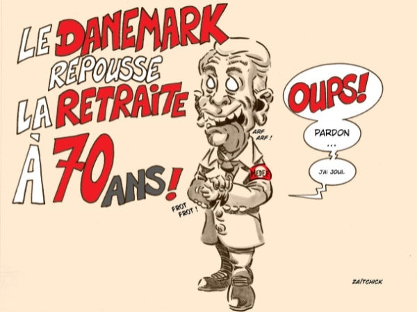 dessin presse humour âge retraite image drôle Danemark